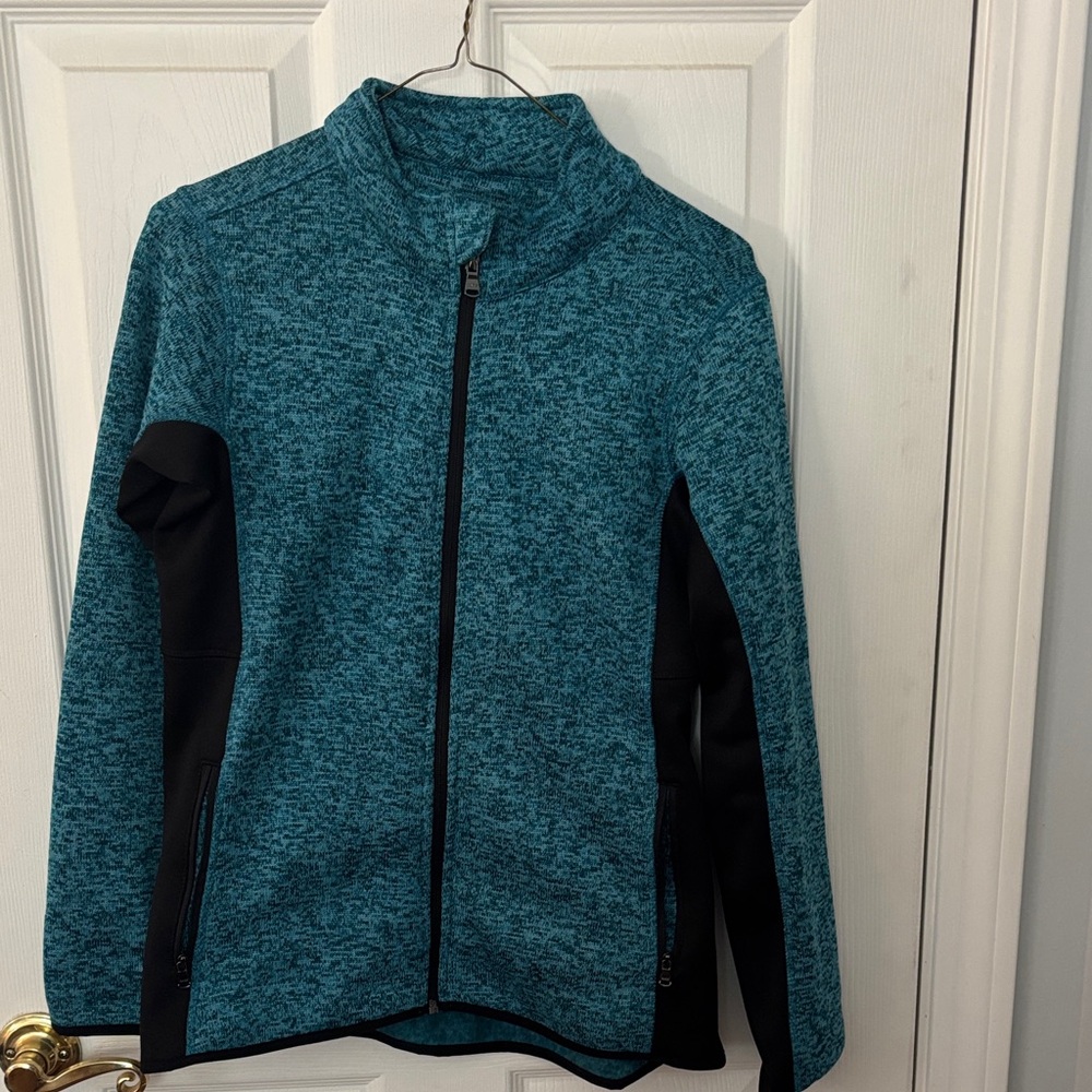 Andrew Marc Teal and Black Sweatshirt